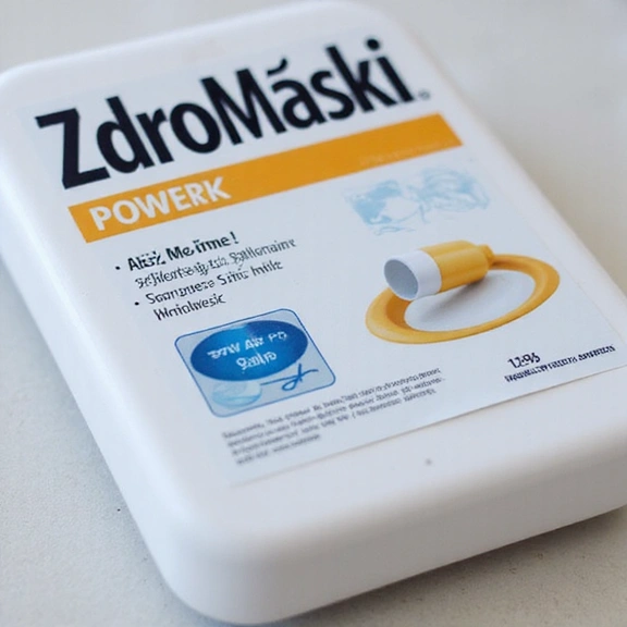 Opakowanie Zdromoskiplus PowerMax z bliska, z wyraźnym logo i informacjami o produkcie.